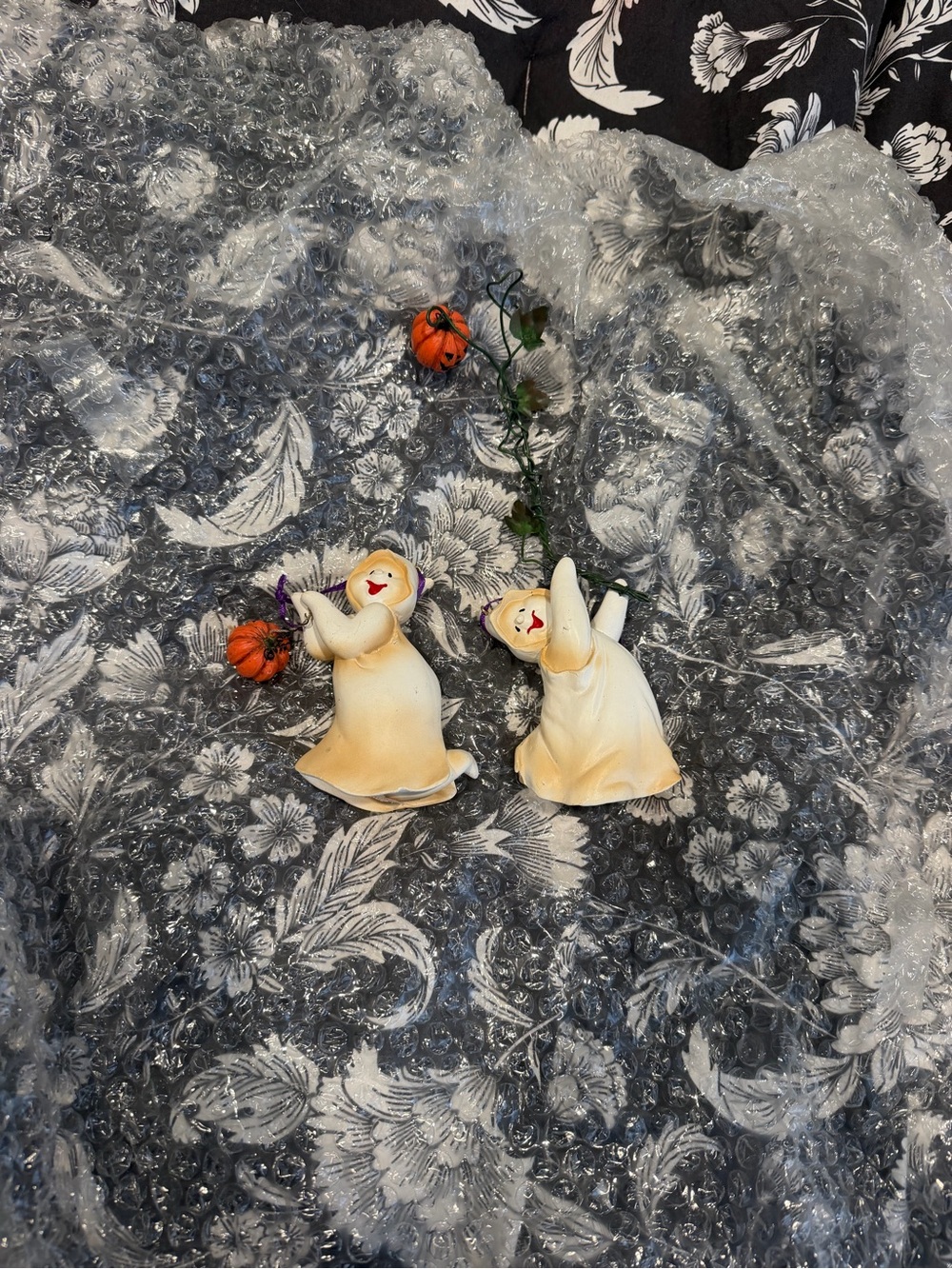 Vintage Set of 2 Ghost Ornaments